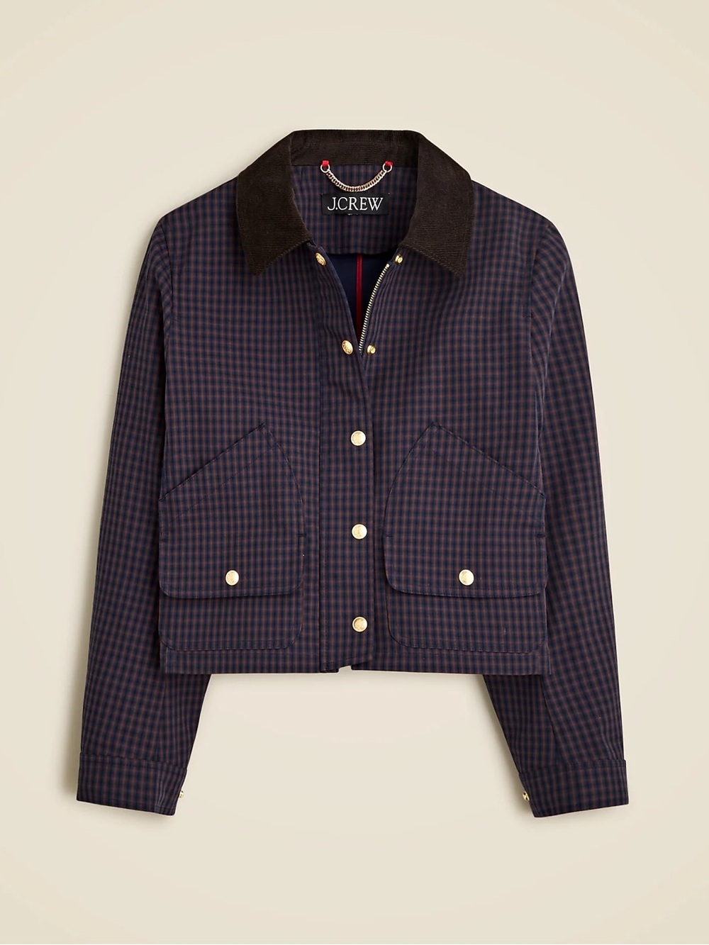 J.Crew Short Barn Jacket in Plaid